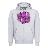 Heather Grey halloween patch Zipper Hoodie - BundleAndBundleShop