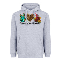 Heather Grey peace love rooster Heavyweight Hoodie - BarkalooDesign