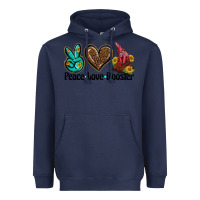 Navy peace love rooster Heavyweight Hoodie - BarkalooDesign