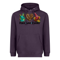 Plum peace love rooster Heavyweight Hoodie - BarkalooDesign