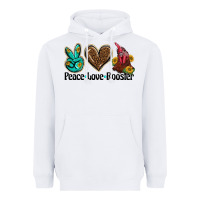 White peace love rooster Heavyweight Hoodie - BarkalooDesign