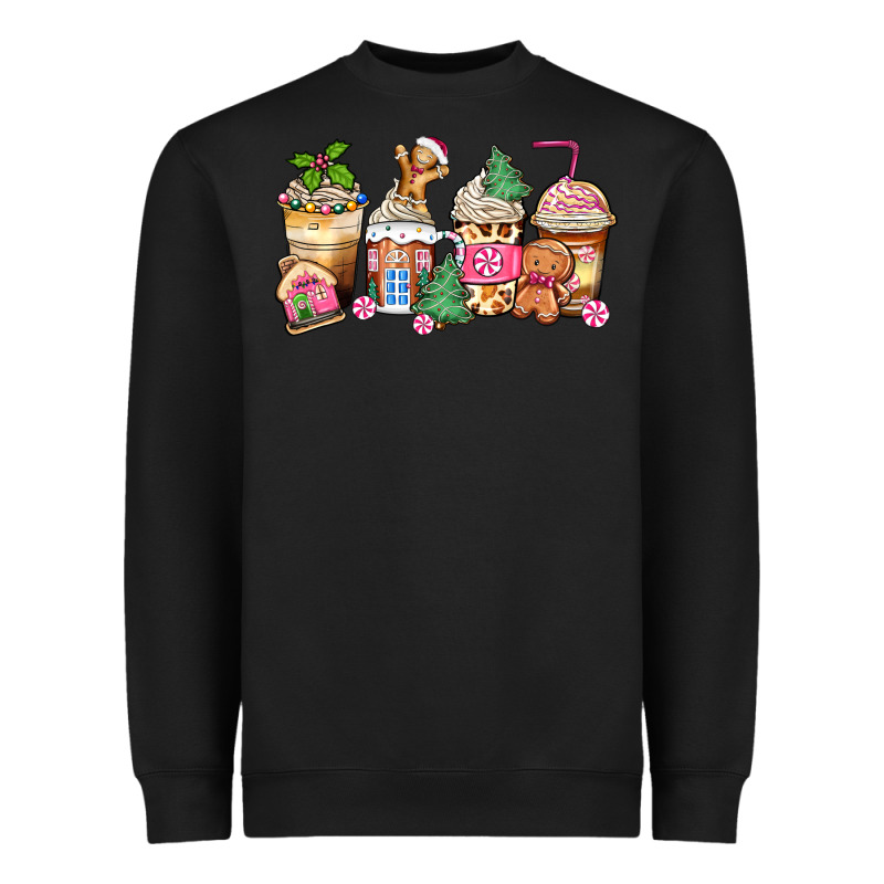 Pink Gingerbread Coffee Cups Heavyweight Sweatshirt by Zillion Design Studio | Teevron