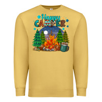 Antique Gold happy camper Premium Sweatshirt - MaliasSmallBusiness