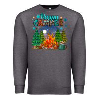 Charcoal Heather happy camper Premium Sweatshirt - MaliasSmallBusiness