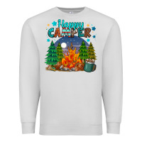Dove Grey happy camper Premium Sweatshirt - MaliasSmallBusiness