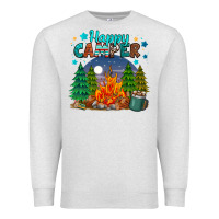 Oatmeal Heather happy camper Premium Sweatshirt - MaliasSmallBusiness