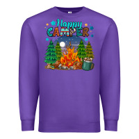 Purple happy camper Premium Sweatshirt - MaliasSmallBusiness