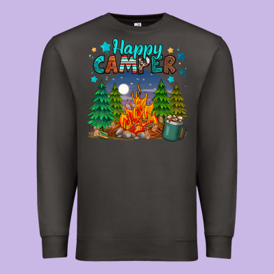Happy Camper Premium Sweatshirt Designed By Maliassmallbusiness
