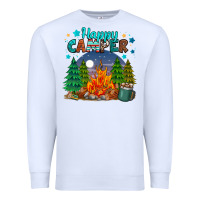 White happy camper Premium Sweatshirt - MaliasSmallBusiness