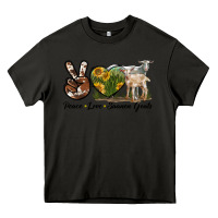 Asphalt Peace Love Saanen Goats Heavy Core Tee - LillyAllenDesigns