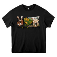 Black Peace Love Saanen Goats Heavy Core Tee - LillyAllenDesigns
