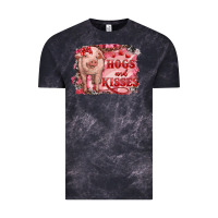 Cloud Black valentine's day pig hogs and kisses Vintage Tee - RanaPortraitStore