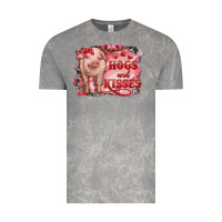 Cloud Rock valentine's day pig hogs and kisses Vintage Tee - RanaPortraitStore