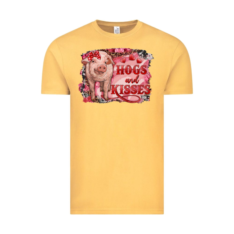 Valentine's Day Pig Hogs And Kisses Vintage Tee by RanaPortraitStore | Teevron