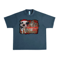 Midnight Navy all i want for christmas is a cow aztec Urban Heavy Tee - RanaPortraitStore