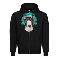 Black calf indian headdress Zipper Hoodie - JahusDesignShop