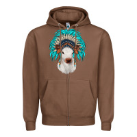 Chestnut calf indian headdress Zipper Hoodie - JahusDesignShop