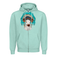 Seafoam calf indian headdress Zipper Hoodie - JahusDesignShop