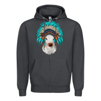 Smoke calf indian headdress Zipper Hoodie - JahusDesignShop