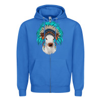 True Royal calf indian headdress Zipper Hoodie - JahusDesignShop