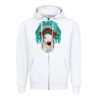 White calf indian headdress Zipper Hoodie - JahusDesignShop