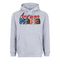 Heather Grey Western American Mama Heavyweight Hoodie - LillyAllenDesigns
