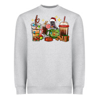 Heather Grey Christmas coffee cups with Pitbull Heavyweight Sweatshirt - RanaPortraitStore