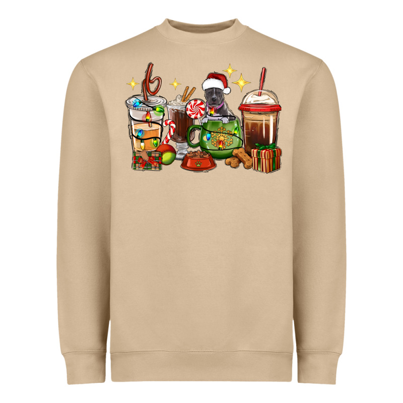 Christmas Coffee Cups With Pitbull Heavyweight Sweatshirt by RanaPortraitStore | Teevron