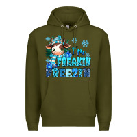 Army Green I'm freakin freezin Premium Hoodie - MaliasSmallBusiness
