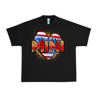 Black American mini heart Urban Heavy Tee - Zillion Design Studio