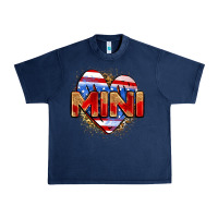Navy American mini heart Urban Heavy Tee - Zillion Design Studio