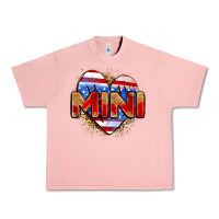 Salmon American mini heart Urban Heavy Tee - Zillion Design Studio