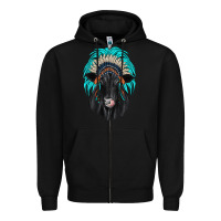 Black black angus indian headdress Zipper Hoodie - JahusDesignShop