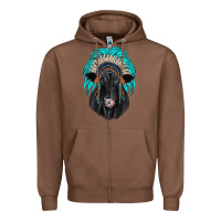 Chestnut black angus indian headdress Zipper Hoodie - JahusDesignShop