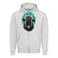 Dove Grey black angus indian headdress Zipper Hoodie - JahusDesignShop