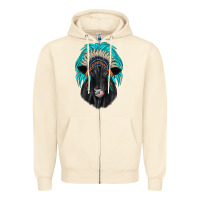 Sandshell black angus indian headdress Zipper Hoodie - JahusDesignShop