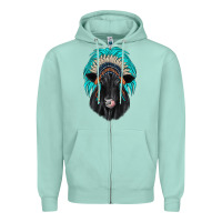 Seafoam black angus indian headdress Zipper Hoodie - JahusDesignShop