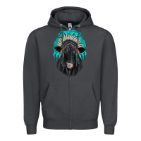 Smoke black angus indian headdress Zipper Hoodie - JahusDesignShop