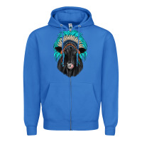 True Royal black angus indian headdress Zipper Hoodie - JahusDesignShop