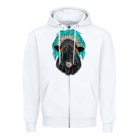 White black angus indian headdress Zipper Hoodie - JahusDesignShop