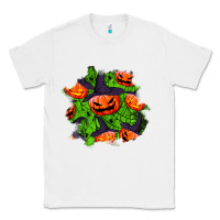 White halloween pumpkin patch Classic Tee - BundleAndBundleShop