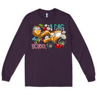 Plum i dig 100 days of school Long Sleeve Tee - RacoonDesign