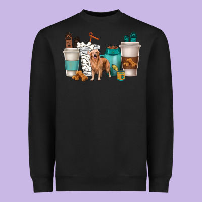 Heavyweight Sweatshirt golden retriever dog coffee cups