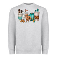 Heather Grey golden retriever dog coffee cups Heavyweight Sweatshirt - texasbilliewilder