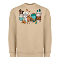 Mushroom golden retriever dog coffee cups Heavyweight Sweatshirt - texasbilliewilder