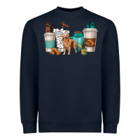 Navy golden retriever dog coffee cups Heavyweight Sweatshirt - texasbilliewilder