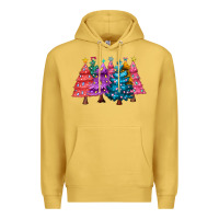 Antique Gold christmas trees and lights Premium Hoodie - MaliasSmallBusiness