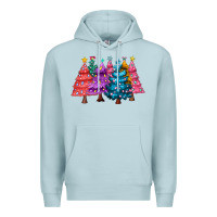Blue Mist christmas trees and lights Premium Hoodie - MaliasSmallBusiness