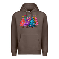 Coffee christmas trees and lights Premium Hoodie - MaliasSmallBusiness