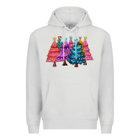 Dove Grey christmas trees and lights Premium Hoodie - MaliasSmallBusiness